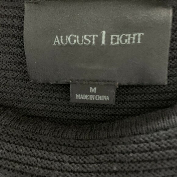 August 1 Eight Womens Black Rib Asymmetrical Cashmere Blend Sweater - Picture 3 of 4